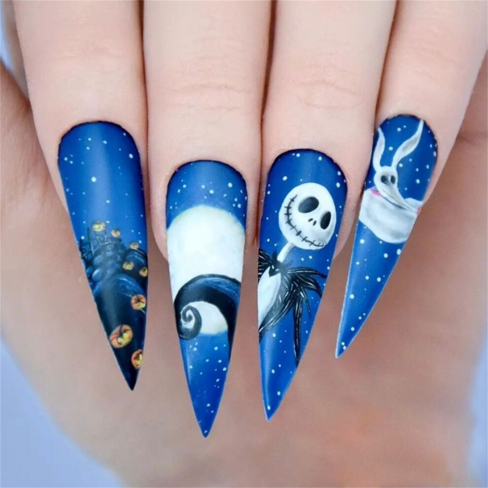 Creation-3C 24Pcs Skull Press On Nails - Halloween & Cosplay