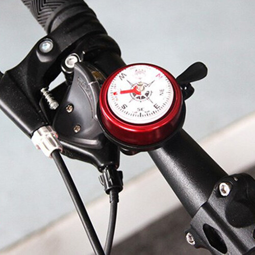 (Red) Alloy Bike Bell with Compass for MTB/Road Bikes 1