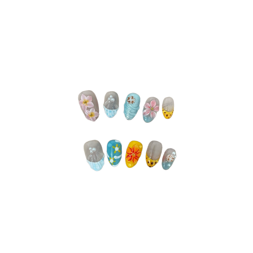 Dachuang Beauty (S) 10Pcs French Tip False Nails - Waterproof, Safe For Women