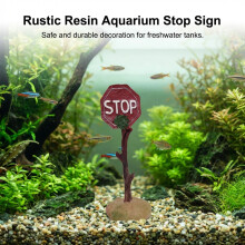 (Stop Sign Box) Waterproof Cartoon Resin Road Sign for Aquarium