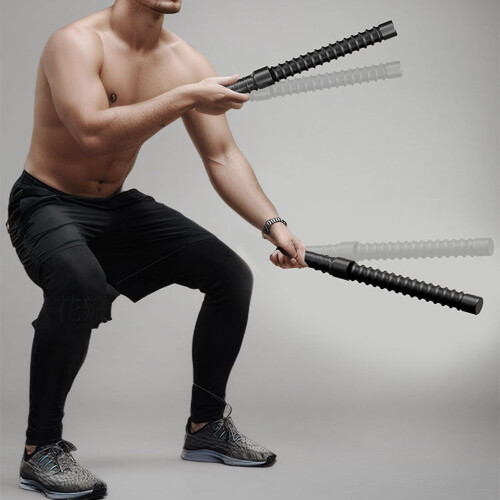 Σετ Εκπαίδευσης Battle Rope χωρίς Σχοινί - Μαύρο (Ζεύγος) για Δύναμη και Καρδιο 2