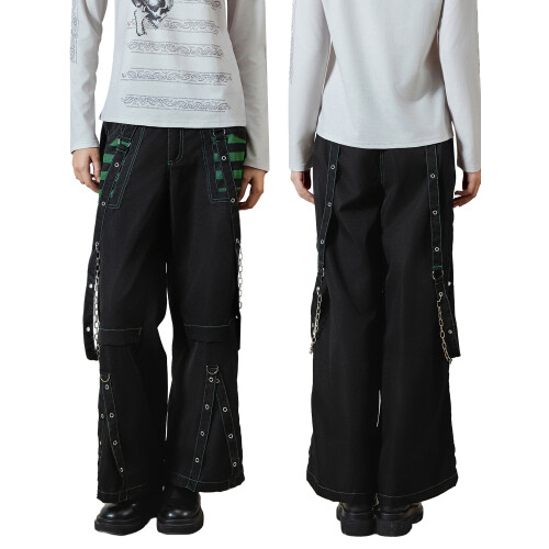 (L, Green) Γυναικείο τζιν cargo, παντελόνι streetwear 2
