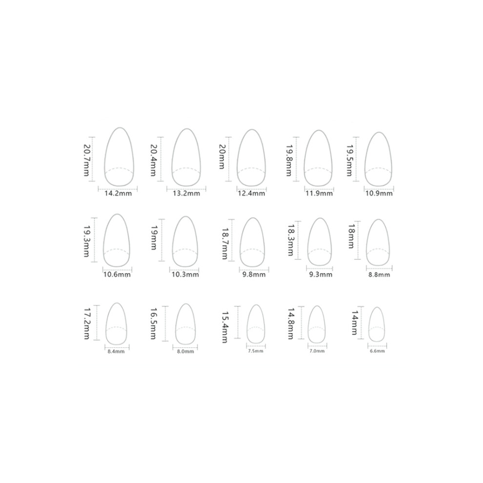 Reach-Tools Glossy Press-On Nails, Medium, Natural Edge