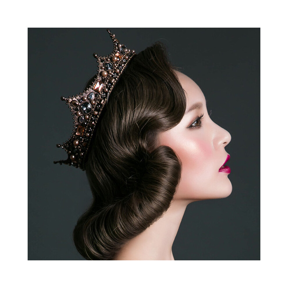 Zhouq-Outdoors Vintage Pearl Hair Crowns For Weddings & Bridal