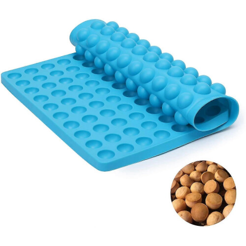 (Blue) Silicone Baking Mat - 1cm With Knobs For Making Dog Snacks