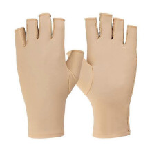 (Skin Color)Uv Protection Half Finger Gloves For Manicure Gel Nail Lamp Driving Sport
