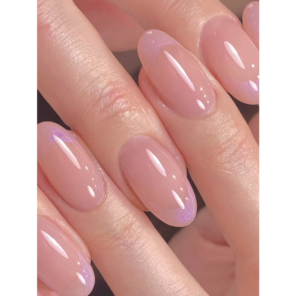 Reach-Tools (Jelly Glue Model) Glossy Pink Fake Nails - Durable & Scratch-Resistant