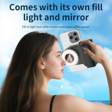 Smartphone Selfie Grip met Invullicht Telefoon Grip Anti-Shake Selfie Handvat Fotobeugel voor Mobiele Telefoon Fotografie