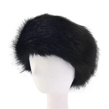 (COLOR 1) Women's Faux Fur Headband For Winter Cossack Russian Style White Warm Cap