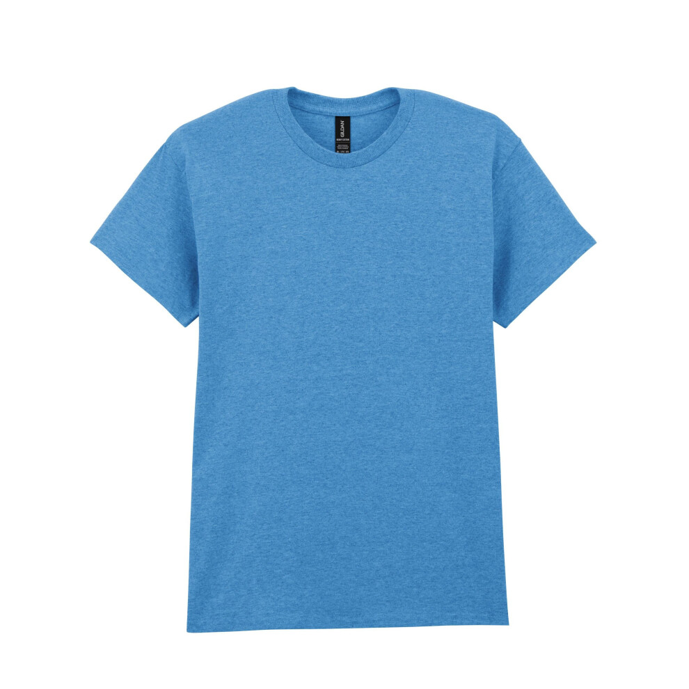 Gildan (3Xl, Sapphire Heather) Mens Heavy Cotton Short-Sleeved T-Shirt Blue,Multicoloured