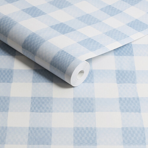 Cath Kidston Painted Gingham Blue Gingham Wallpaper 1