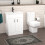 NES Home Nes Home P-Shaped Left Hand Bath with Panel & Screen, 600mm Vanity with Toilet 2