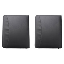 2X Vegan Leather Folder Zippered Closure Portfolio for Business /Table and Card Interview Resume Binder