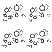 28Pcs/Set Fishing Rod Guides Tip Fish 5-18mm Dia Pole Repair Kit Rings Eyes Set