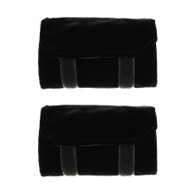2X Rouleau de Bijoux Sac A Bijoux En Flanelle, pour Bague, pour Ranger Vos Bijoux En  - Noir, Gris, Petit