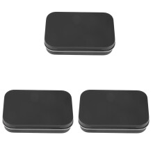 3Pièces 95X60X21mm Boîte En Fer Noir Boîte En Métal Noir avec Boîte À Bonbons Mat Petite Boîte