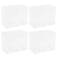 4X Clear Acrylic Makeup Brush Holder Pen Pencil Cup Holder Cosmetic Storage Case Desktop Stationery Organizer