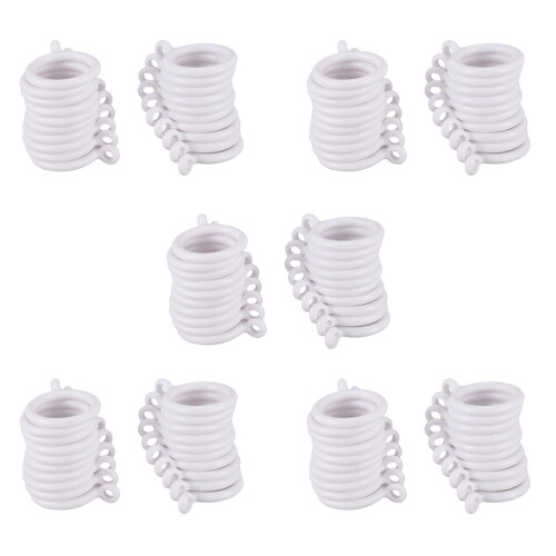 100X White 25mm Inner Plastic Curtain Rings