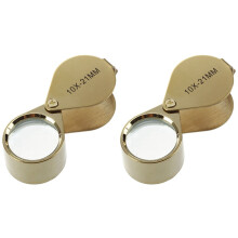 2 Pezzi 10 x D'Oro Gioielli in Vetro per Occhiali Pieghevoli D'Ingrandimento