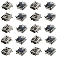 2X Ersatz USB Typ B Weiblich 5 Pin PCB Plattenmontage Jack Anschluss fuer Ladegeraet 10 Stueck