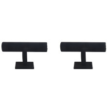 2X Gioielli di Esposizione Del Supporto Della Cremagliera Del T-Bar Della Vigilanza Del Braccialetto Della Catena Del Braccialetto Del Basamento Nero