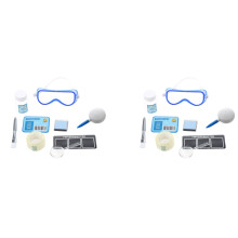 2X Juego de Huellas Dactilares Juguete de Experimento Policiaco con Almohadillas de Sello Cepillo Lupa