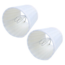 2X Fabric Chandelier Lampshade Holder Clip Sconce Beside Bed Lamp Hanging Light, Light Yellow