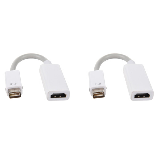 2X Blanc Cable Adaptateur  DVI Vers  pour