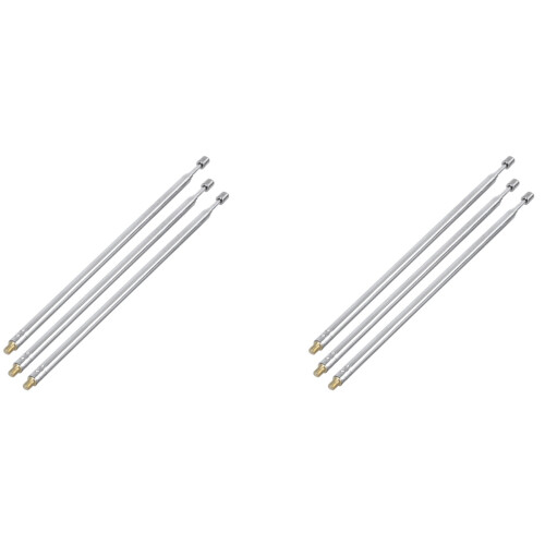 Telescopic Antennas 6 Pcs 43.5cm Length 4 Sections RC Remote Controls Silver