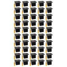 50Pcs DIY Paper Graduation Cap Shaped Gift Box Sugar Chocolate Box Black