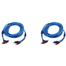 2Stck 5M 2 Rca Bis 2 Rca Stecker Auto Stereo Audio Kupfer Kabel System VerstäRker Geflochten