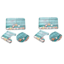 Beach Seashells Starfish Sand Bath Mat Holidays Summer Bathroom Carpet Rug Non-Slip 6 Piece Starfish Floor