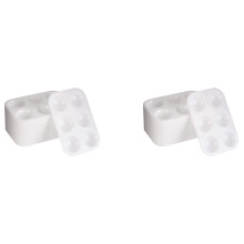48 Pieces Plastic Paint Palettes 6 Well Rectangular Watercolor Palette Painting Tray, White