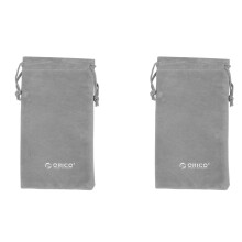 2X Orico Waterproof 180X100mm Mobile Phone Hdd Gray Bag Storage for USB Charger USB Cable Power Bank Phone