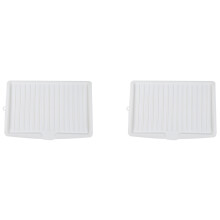 2X Plastic Dish Drainer Drip Tray Plate Cutlery Rack Kitchen Sink Rack Holder Large White