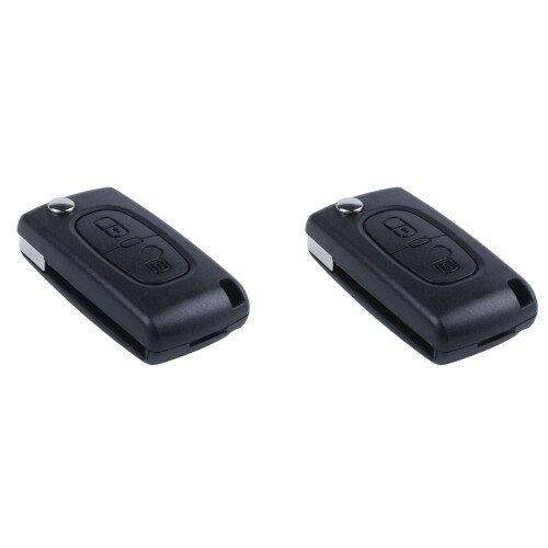 2X Flip Replacement Remote Car Key Case Shell for  C2 C3 C4 C5 C6 C8 2 Buttons Black 1