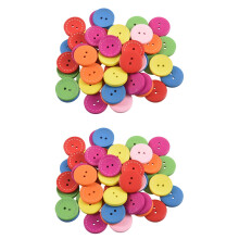 100 Stück Mixed Round 2 Holes Holznähknöpfe Scrapbooking 25mm (1 Zoll) Dia