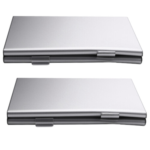 2X Aluminum Memory Card Case Box Holders for 24Pcs TF Micro- Card Color Random