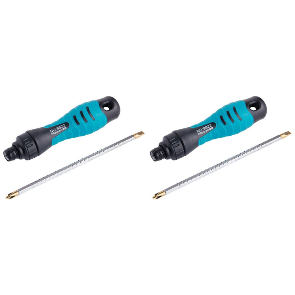 2X Penggong 2In1 Precision Adjustable Ratchet Screwdriver Set Two-Way Slotted Phillips Magnetic Screwdriver Bits 4713492589279