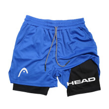 Men's Running Shorts Fitness Gym Training 2 in 1 Sports Quick Dry Workout Jogging Double Deck Summer