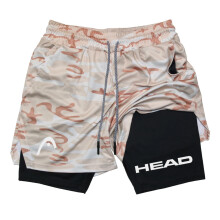 (16, XXL) Men's Running Shorts Fitness Gym Training 2 in 1 Sports Quick Dry Workout Jogging Double Deck Summer