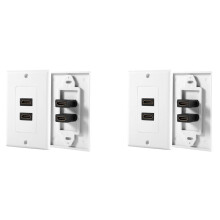 2X 2- Wall Face Plate Panel Outlet 1080P Cover Coupler Socket HOT