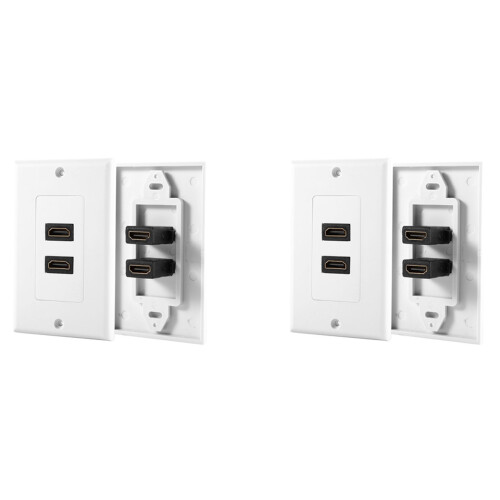 2X  2- Wall Face Plate Panel Outlet 1080P Cover Coupler Socket HOT