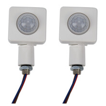 2X High Quality Automatic PIR 85-265V Security PIR Infrared Motion Sensor Detector Wall LED Light Outdoor White