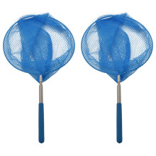 2X Aussen Fang Fang Schmetterlings Netz Netz Tasche Edelstahl Teleskop Netz Blau