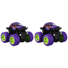 2X  4Wd Inertia Rotatable Car Toys Friction Power Four-Wheeled Off-Road Vehicle Diecast Model Inertial Car Toy