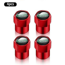 (Red) 4-Piece Land Rover Wheel Stem Valve Caps with Logo Engraving for Discovery 3/4 Range Rover Evoque Sport, Aluminum Alloy Dustproof