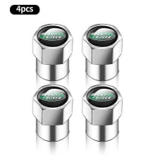 (Silver) 4-Piece Land Rover Wheel Stem Valve Caps with Logo Engraving for Discovery 3/4 Range Rover Evoque Sport, Aluminum Alloy Dustproof