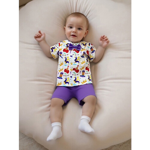 (6-12 Months, Multicolor) Σετ 2 τεμαχίων με στάμπες. 2