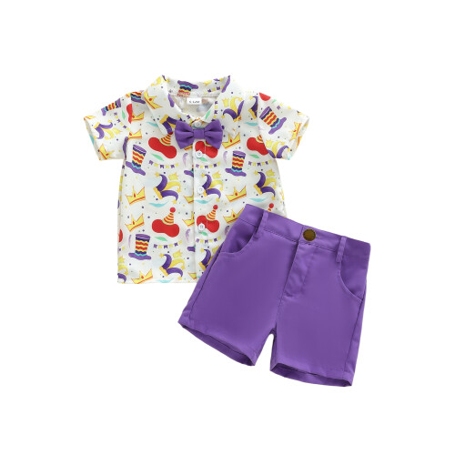 (6-12 Months, Multicolor) Σετ 2 τεμαχίων με στάμπες.